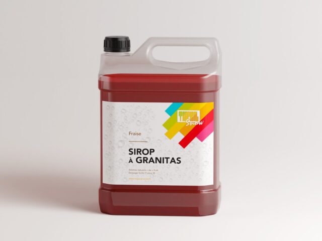 Bidon de sirop à granita parfum fraise